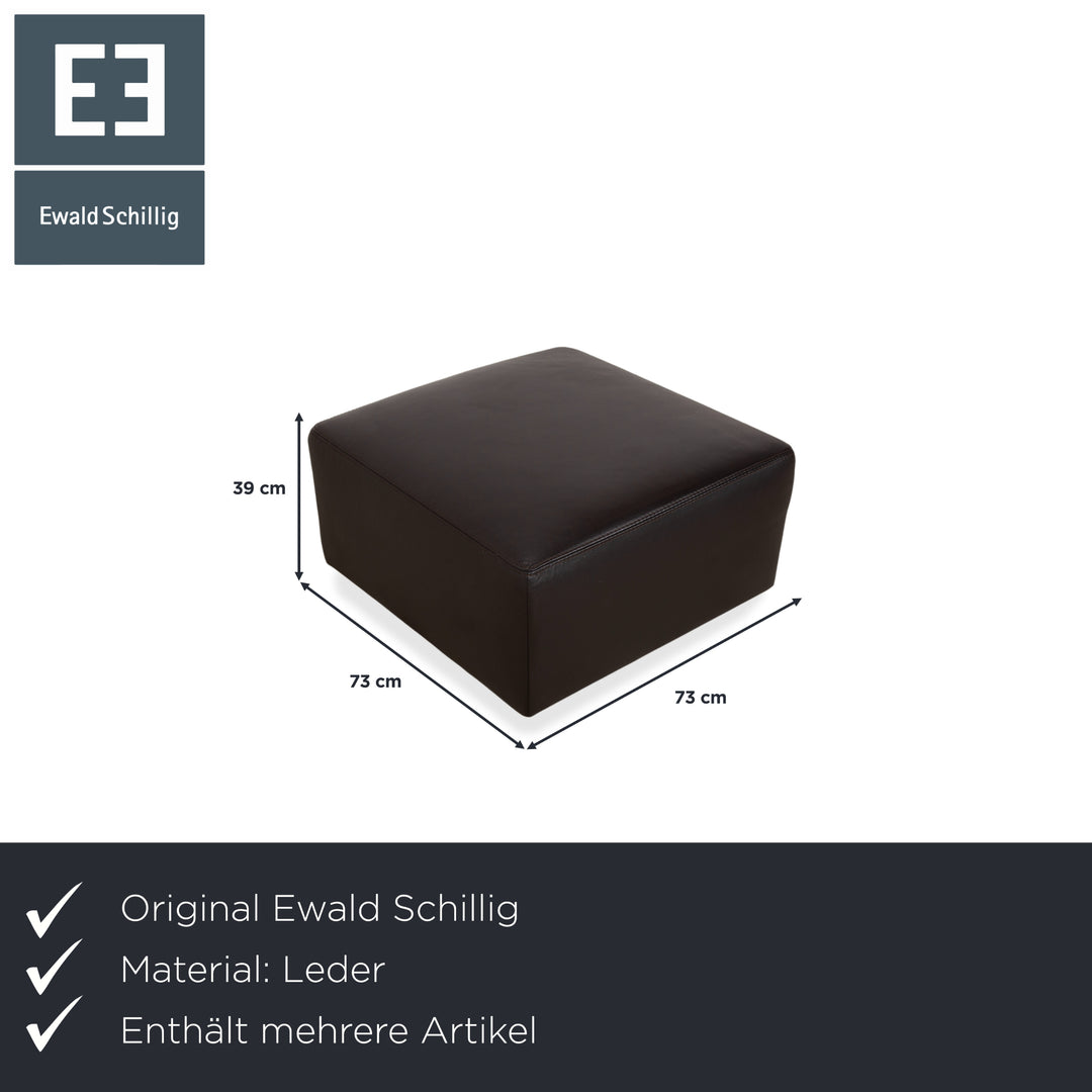 Ewald Schillig Quantum Leder Viersitzer Hocker Braun Espresso