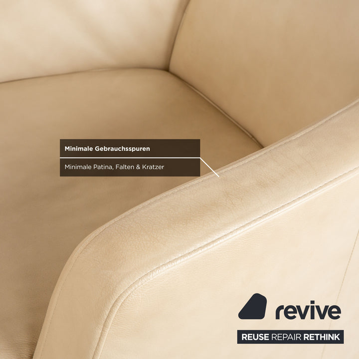 Ewald Schillig Sam 2x Leder Sessel Creme Beige Drehfunktion