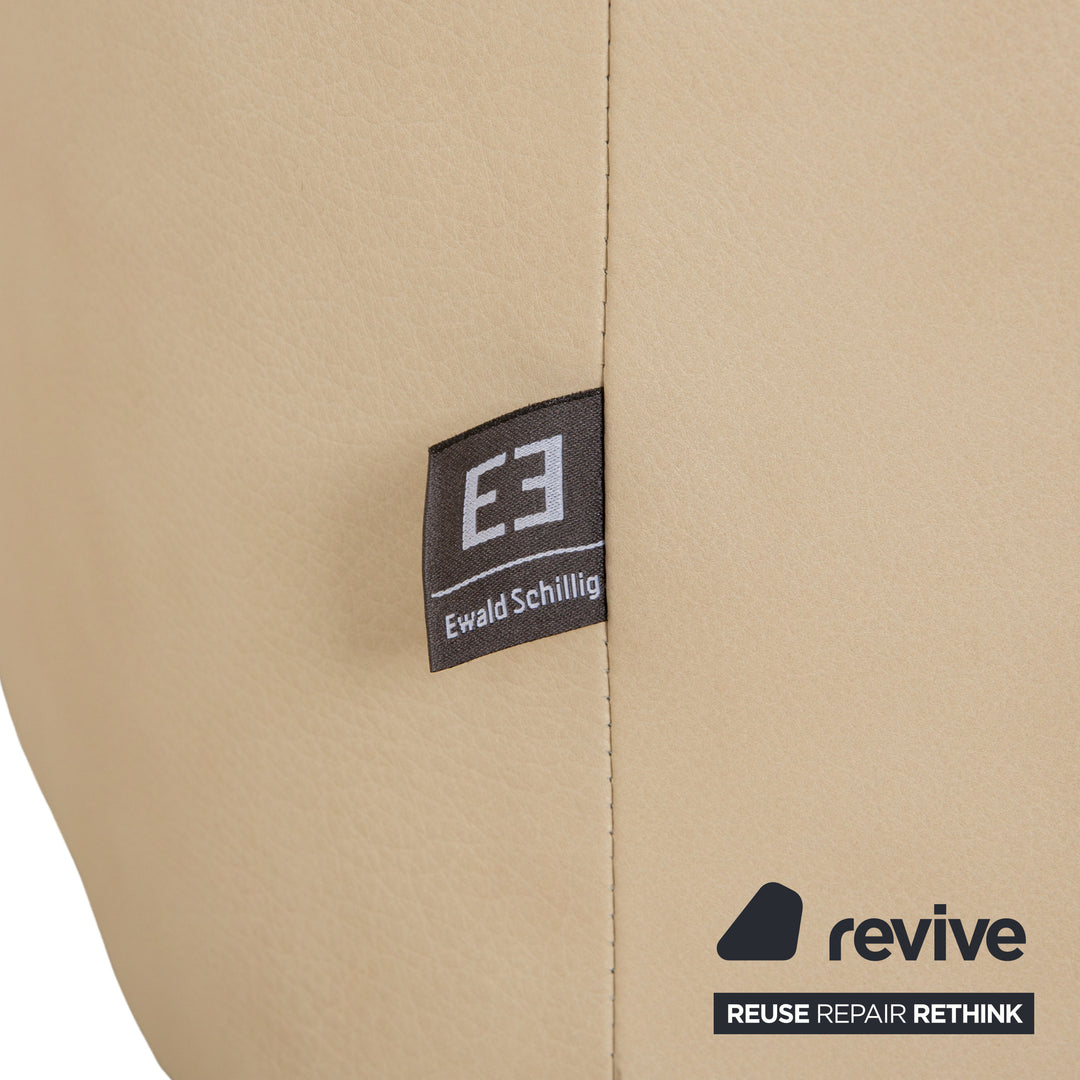 Ewald Schillig Sam Leder Sessel Creme Beige Drehfunktion