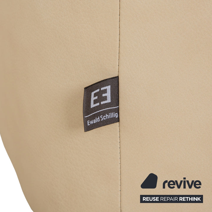 Ewald Schillig Sam Leder Sessel Creme Beige Drehfunktion