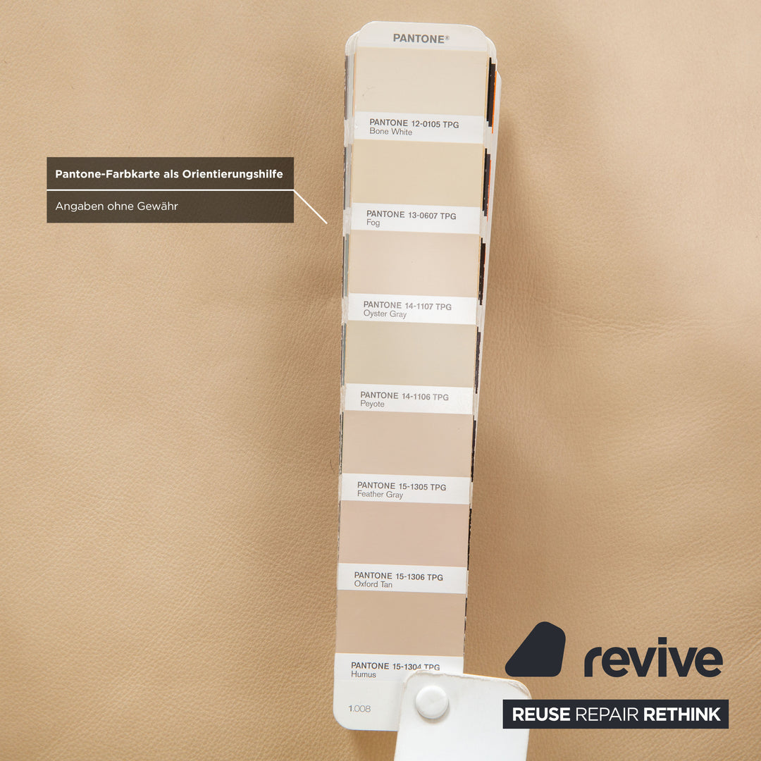 Ewald Schillig Sam Leder Sessel Creme Beige Drehfunktion