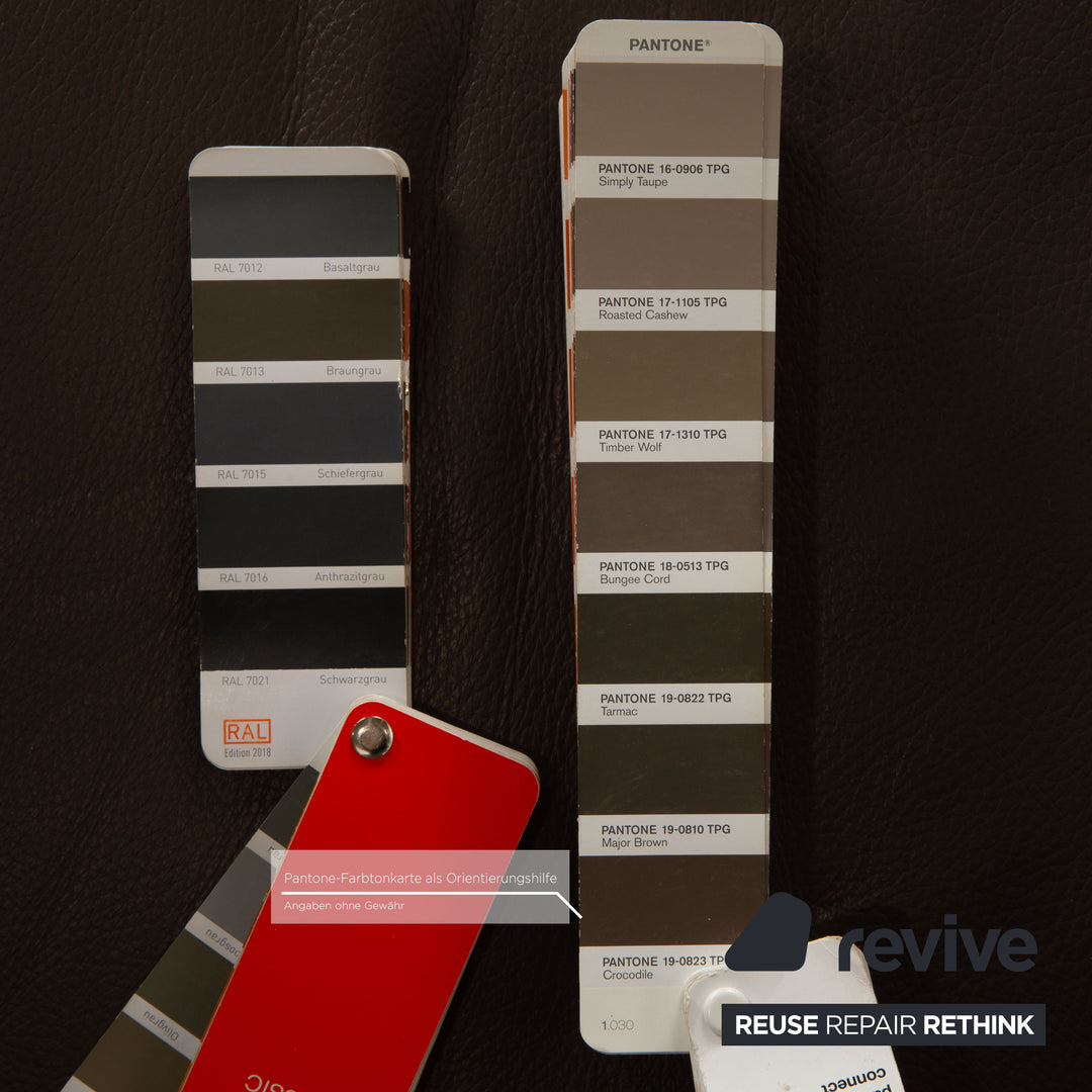 Ewald Schillig Sam Leder Sessel Drehfunktion Braun Taupe