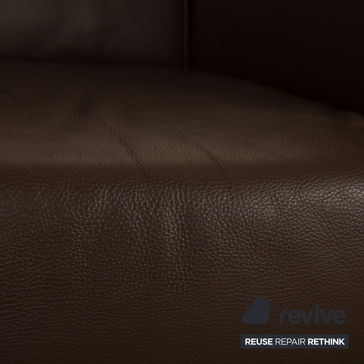 Ewald Schillig Sam Leder Sessel Drehfunktion Braun Taupe