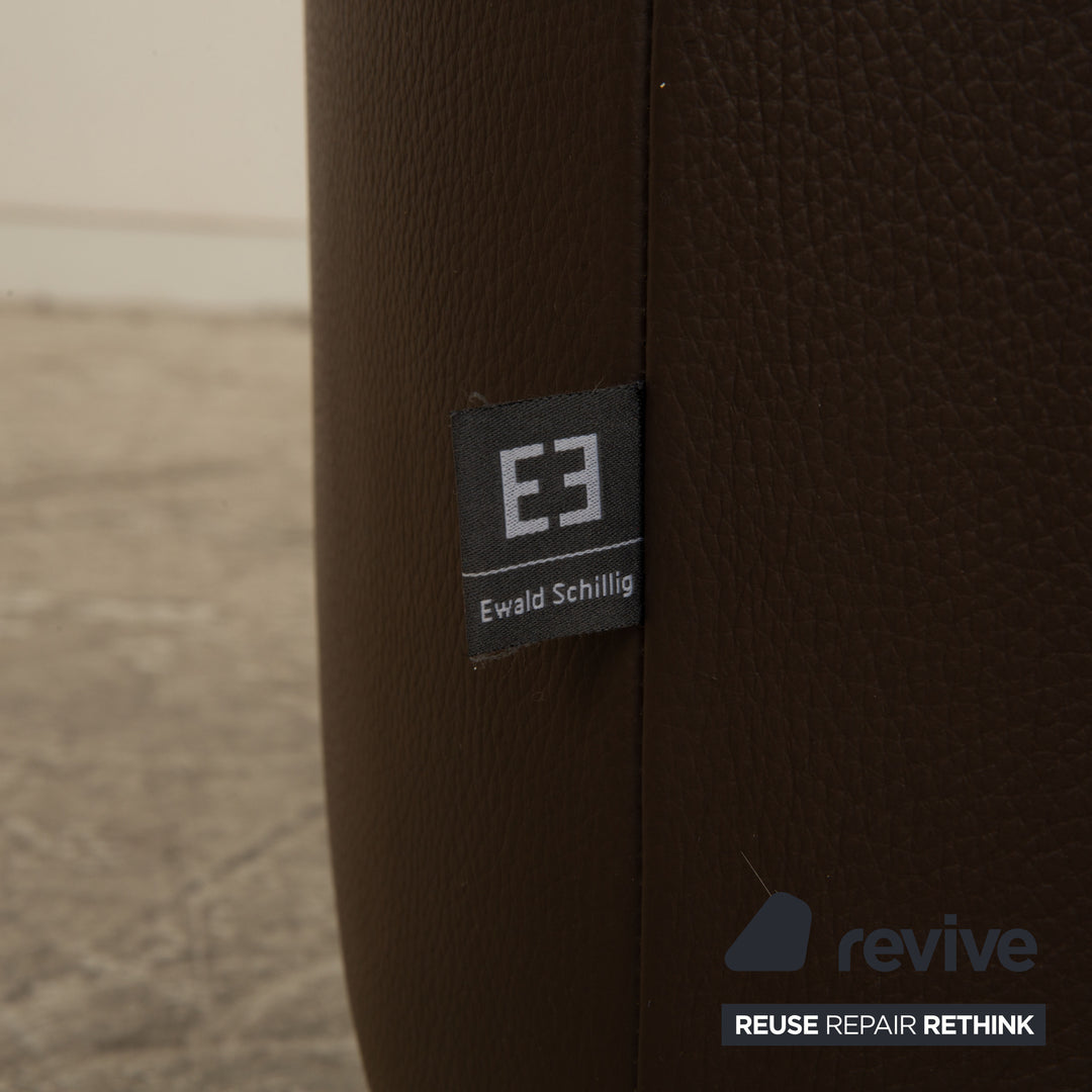 Ewald Schillig Sam Leder Sessel Drehfunktion Braun Taupe