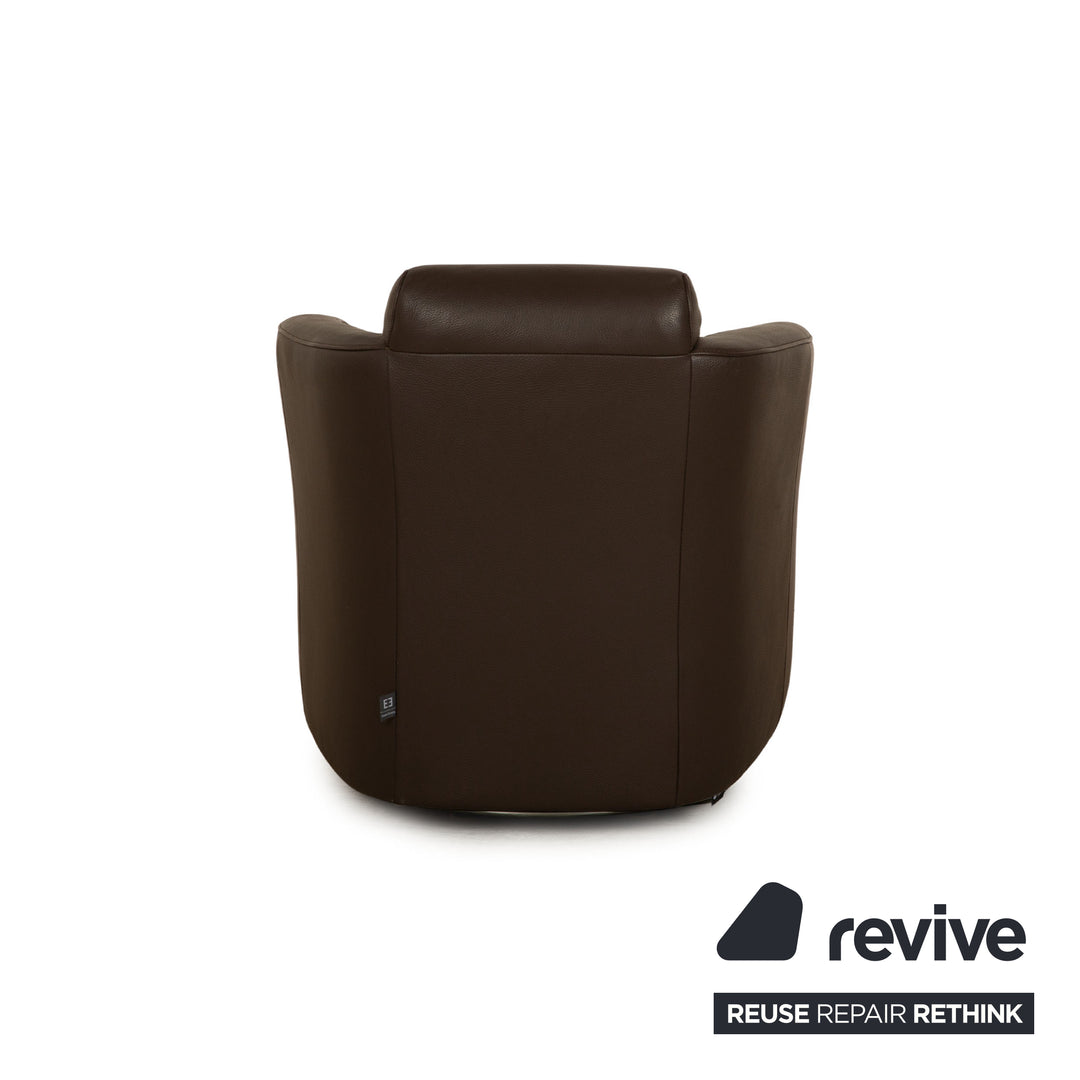Ewald Schillig Sam Leder Sessel Drehfunktion Braun Taupe