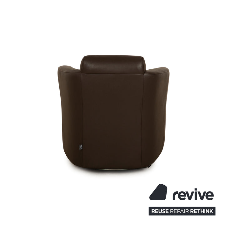 Ewald Schillig Sam Leder Sessel Drehfunktion Braun Taupe