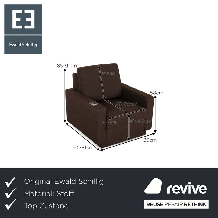 Ewald Schillig Selection Plus Stoff Sessel Braun Grau elektrische Funktion