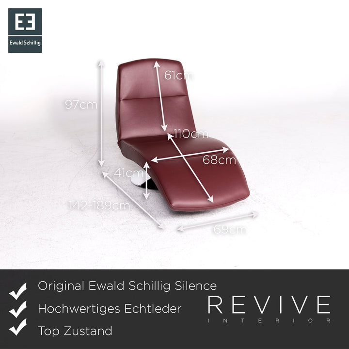 Ewald Schillig Silence Chaise longue design Rouge Fonction Relax #8404
