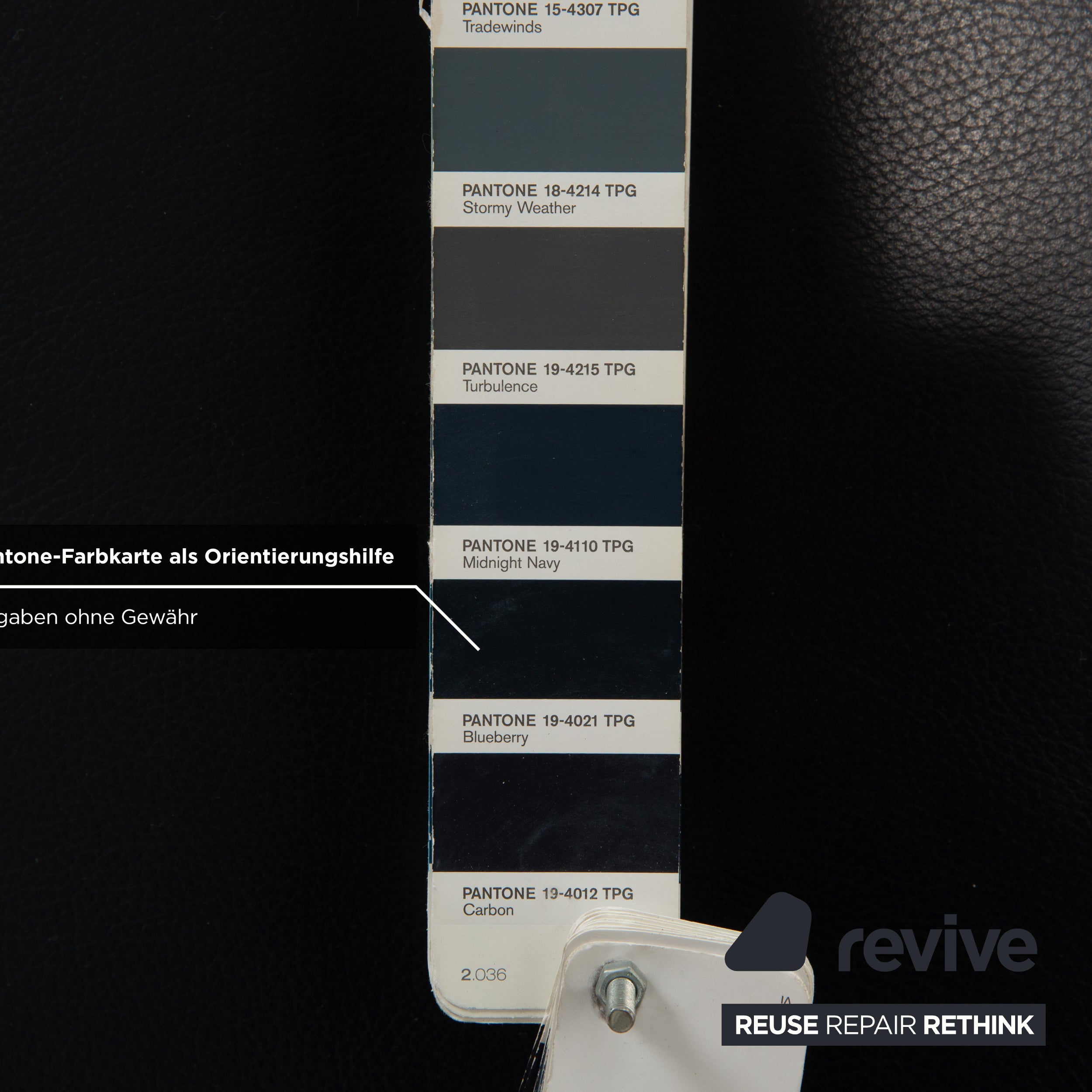 Fauteuil lounge en cuir Silence d'Ewald Schillig, bleu-gris