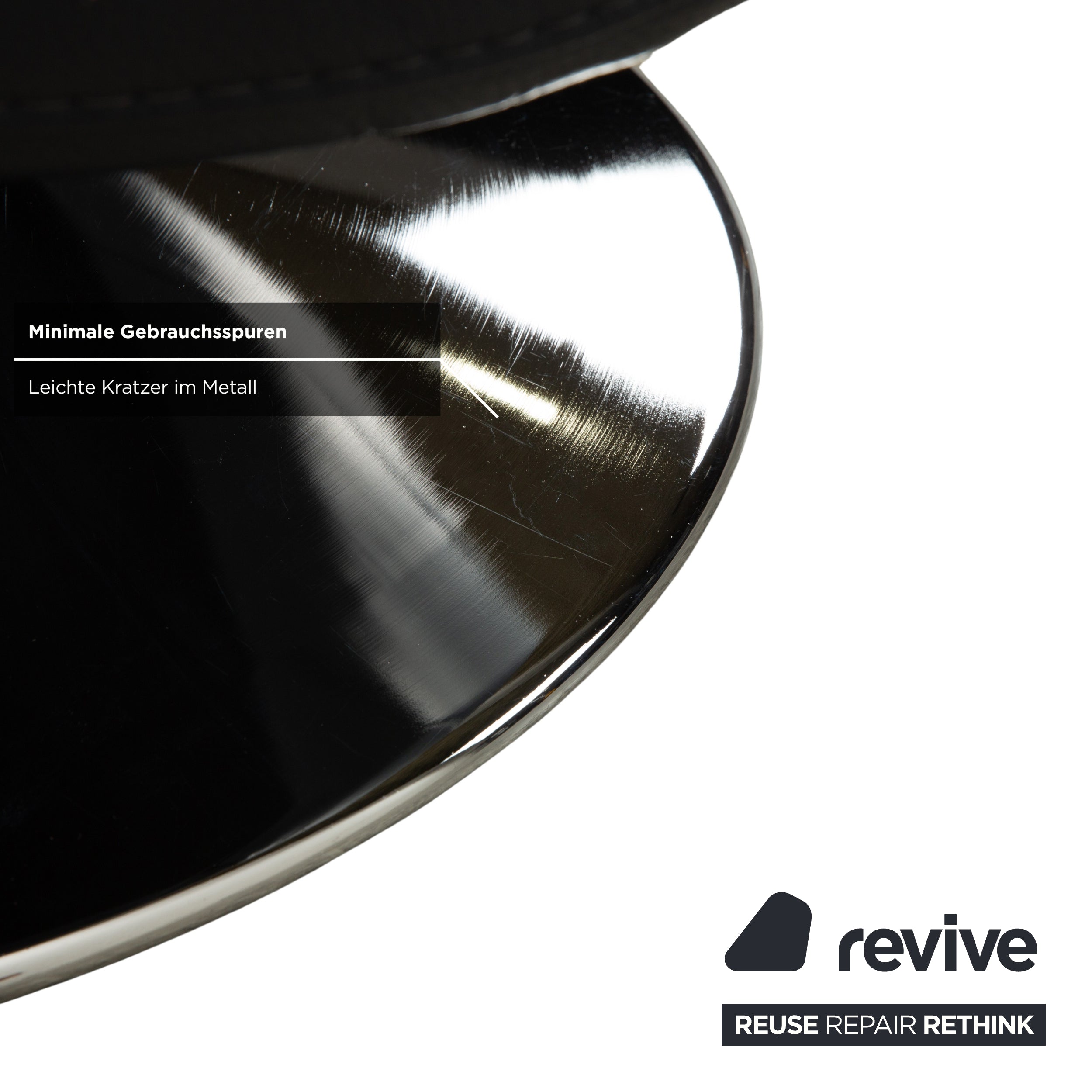 Fauteuil lounge en cuir Silence d'Ewald Schillig, bleu-gris