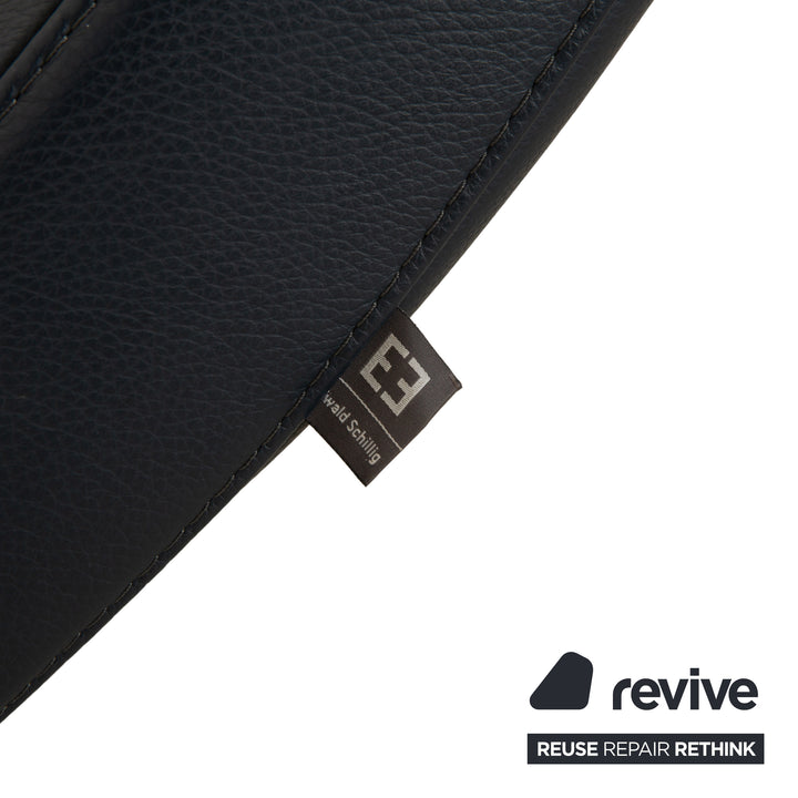 Ewald Schillig Silence Leder Liege Blau Grau