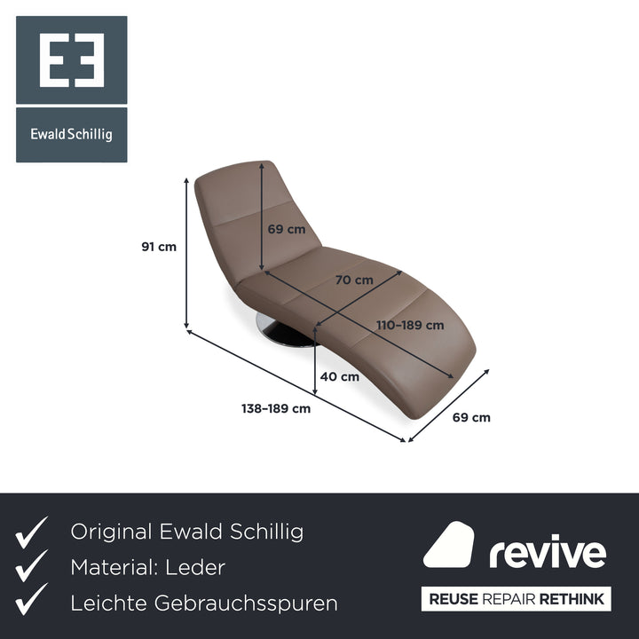 Ewald Schillig Silence Leder Liege Braun