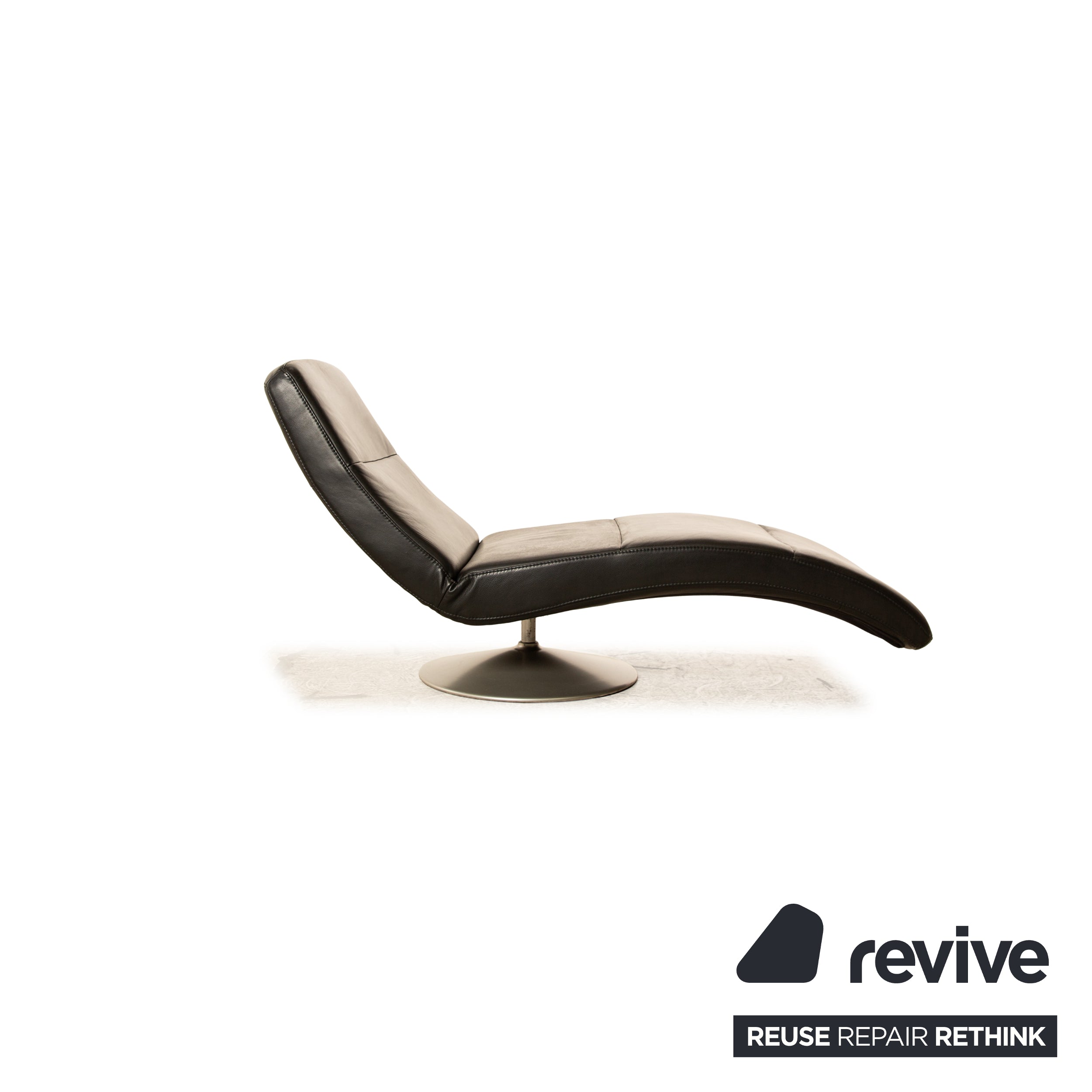 Ewald Schillig Chaise longue en cuir Silence noir Chaise longue de relaxation à fonction manuelle