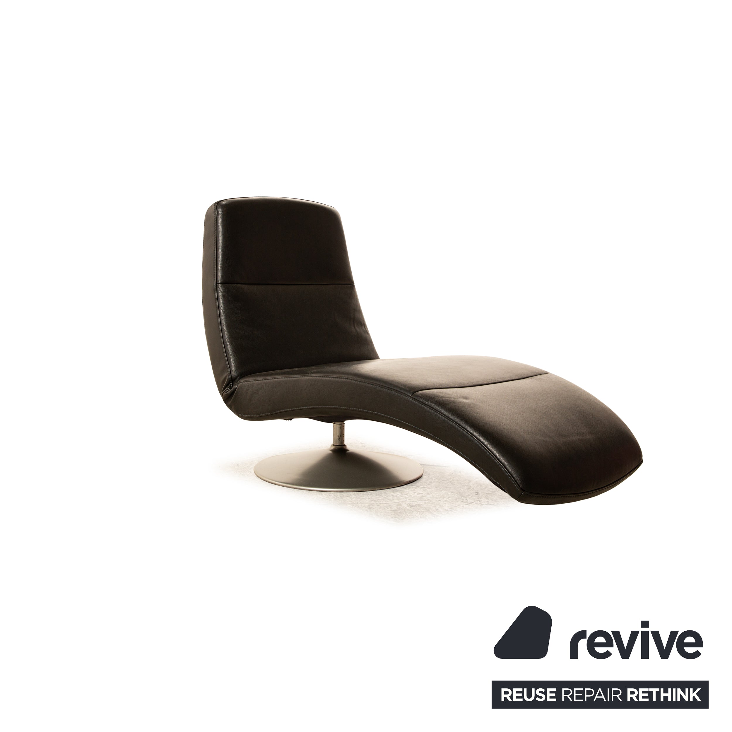 Ewald Schillig Chaise longue en cuir Silence noir Chaise longue de relaxation à fonction manuelle