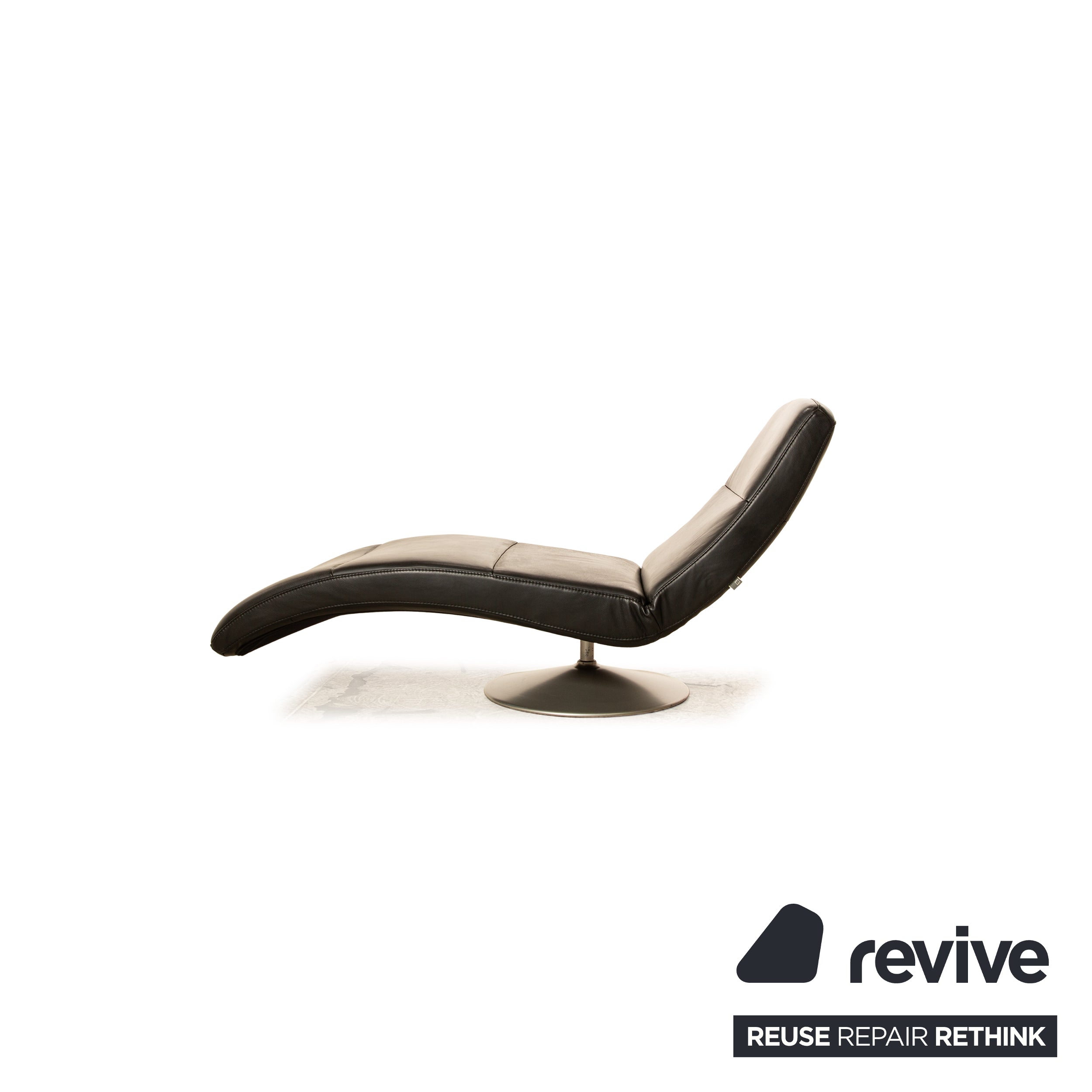 Ewald Schillig Chaise longue en cuir Silence noir Chaise longue de relaxation à fonction manuelle