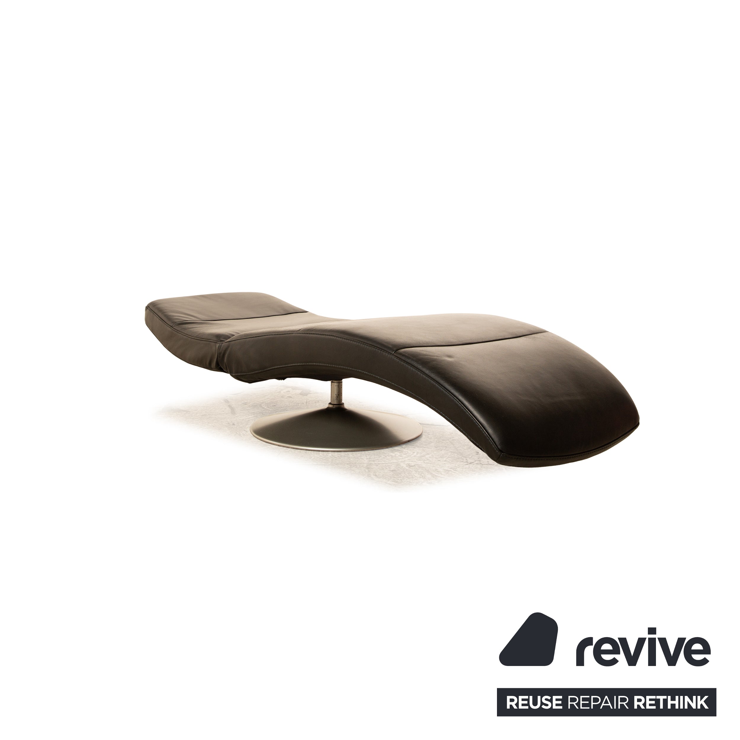 Ewald Schillig Chaise longue en cuir Silence noir Chaise longue de relaxation à fonction manuelle