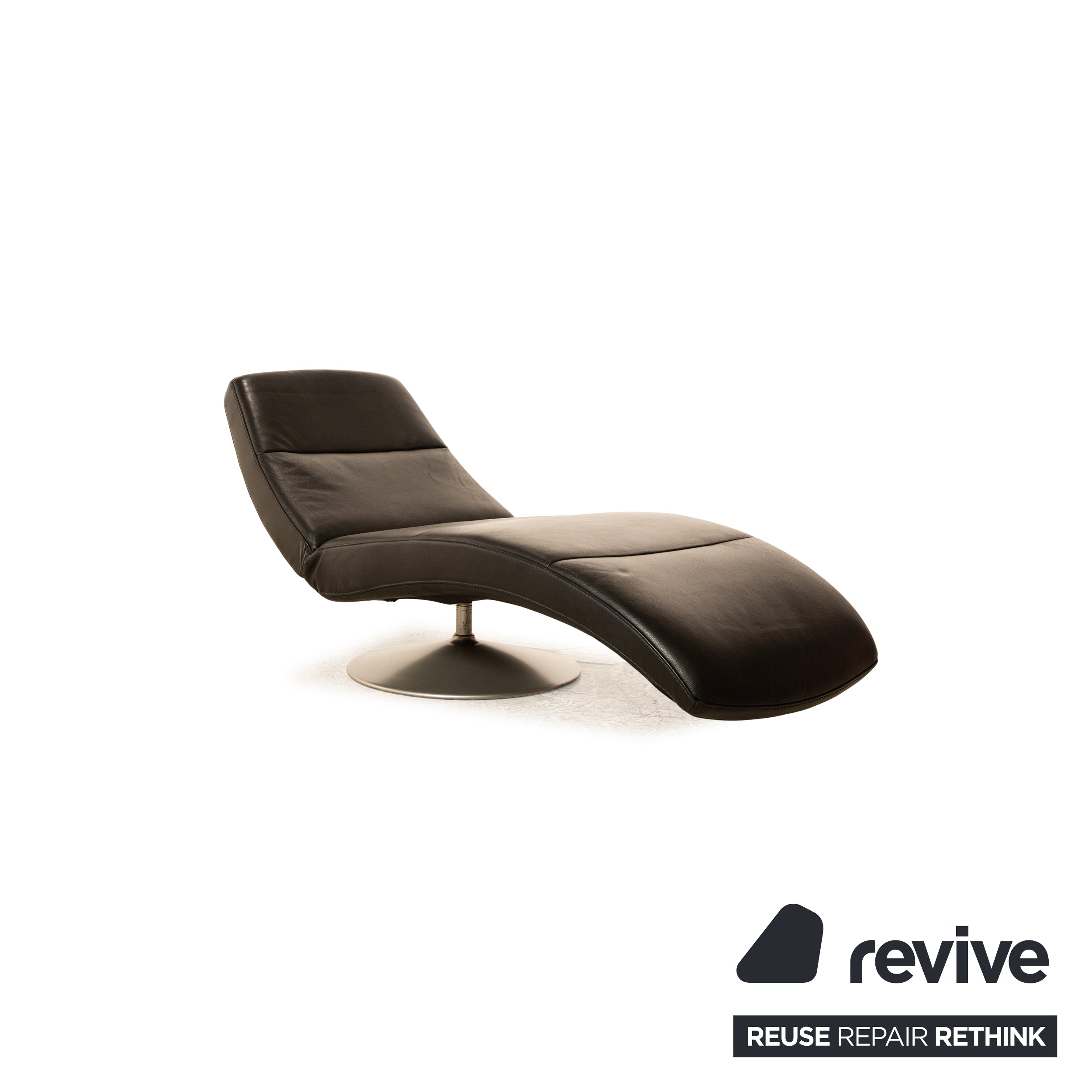 Ewald Schillig Chaise longue en cuir Silence noir Chaise longue de relaxation à fonction manuelle