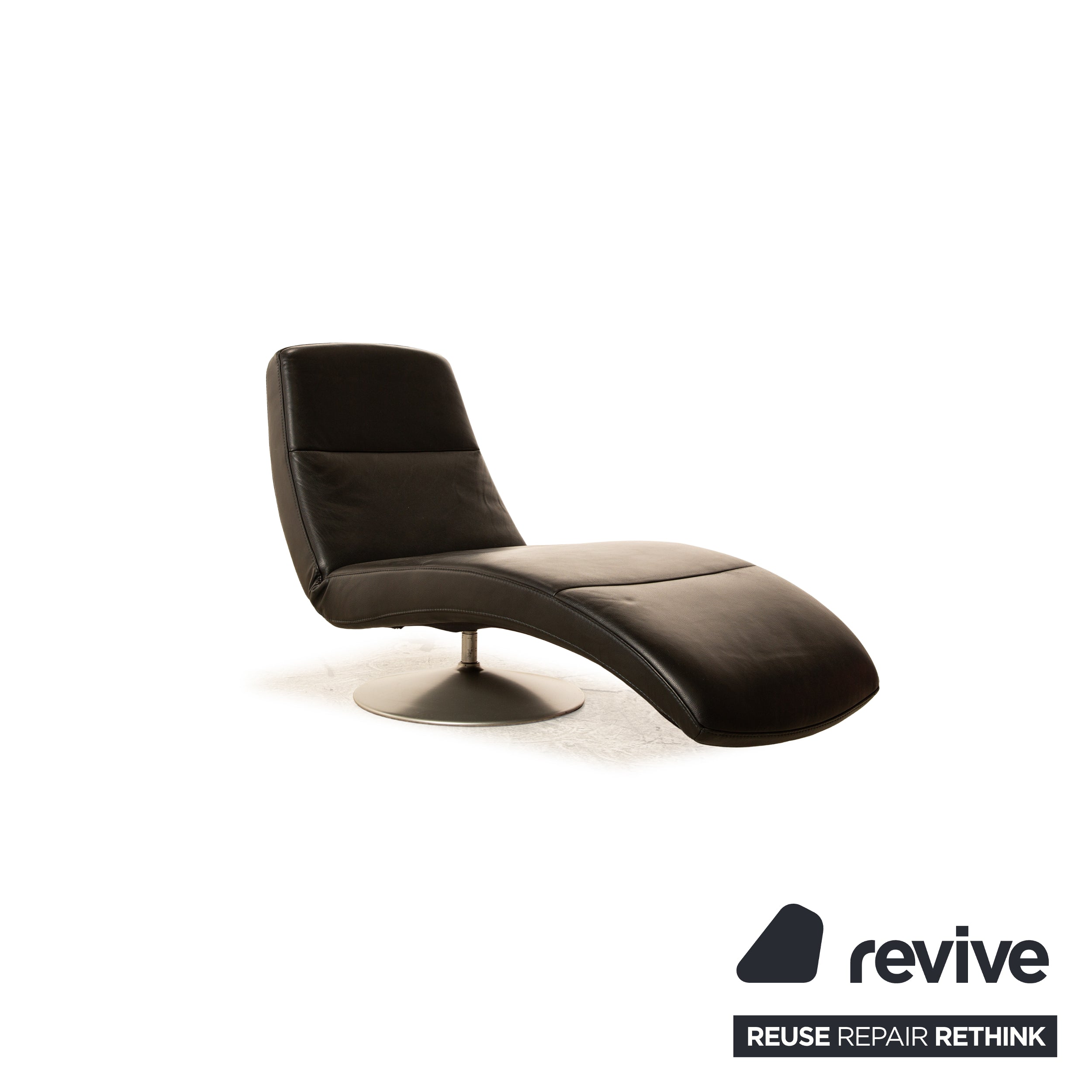 Ewald Schillig Chaise longue en cuir Silence noir Chaise longue de relaxation à fonction manuelle