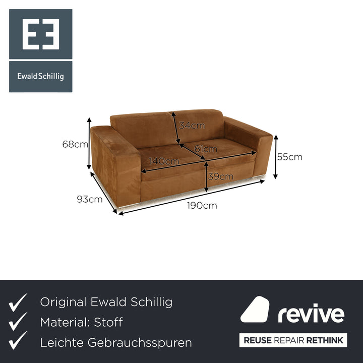 Ewald Schillig Stoff Dreisitzer Braun Sofa Couch