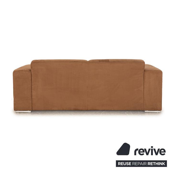 Ewald Schillig Fabric Three Seater Brown Sofa Couch