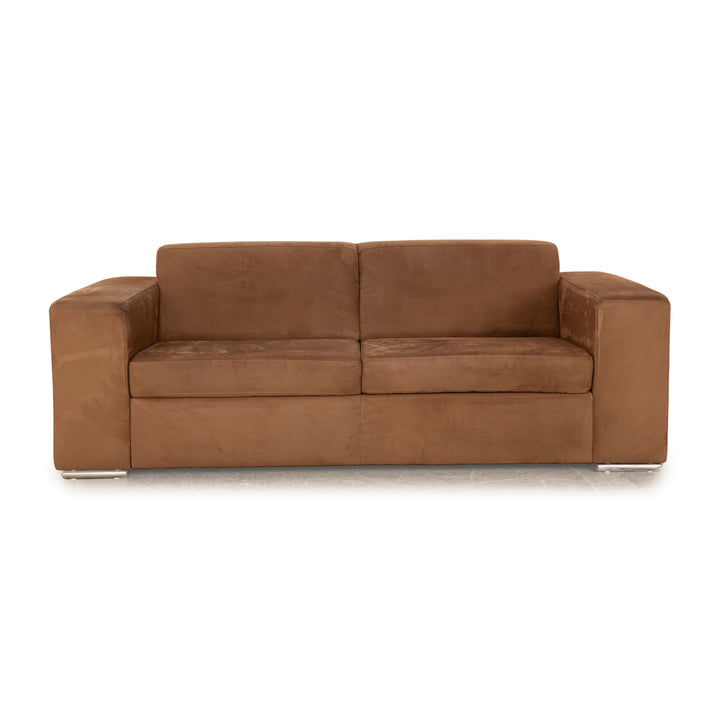 Ewald Schillig Fabric Three Seater Brown Sofa Couch