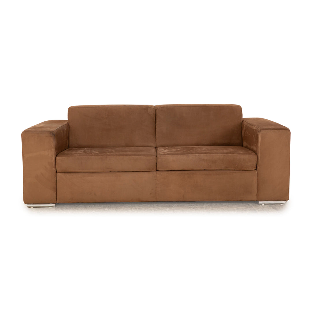 Ewald Schillig Fabric Three Seater Brown Sofa Couch