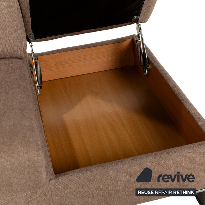 Ewald Schillig Stoff Ecksofa Beige elektrische und manuelle Funktion
