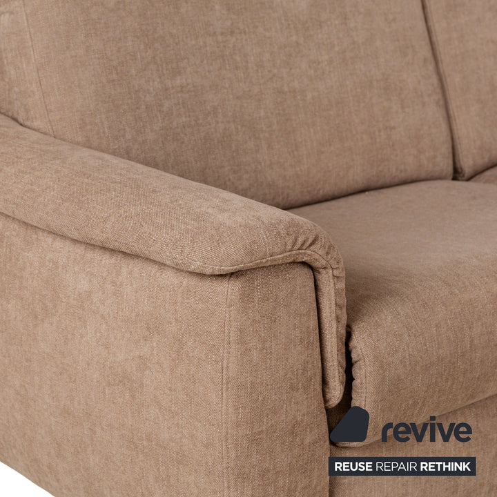 Ewald Schillig Stoff Ecksofa Beige elektrische und manuelle Funktion