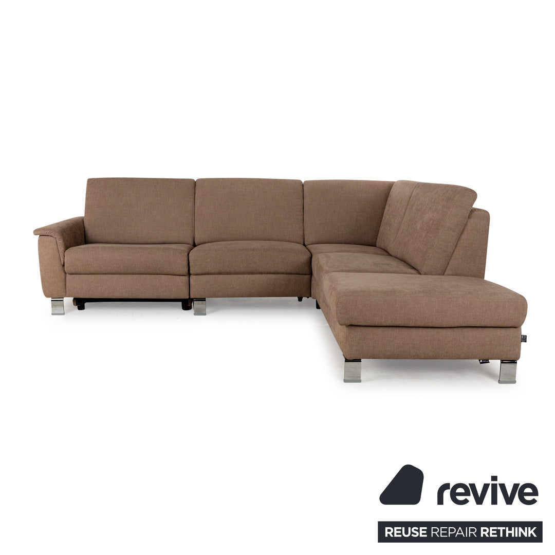 Ewald Schillig Stoff Ecksofa Beige elektrische und manuelle Funktion