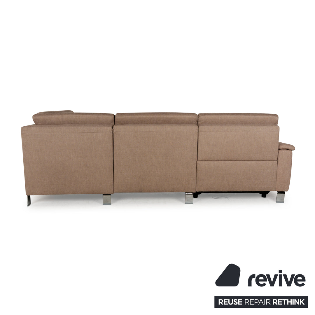 Ewald Schillig Stoff Ecksofa Beige elektrische und manuelle Funktion