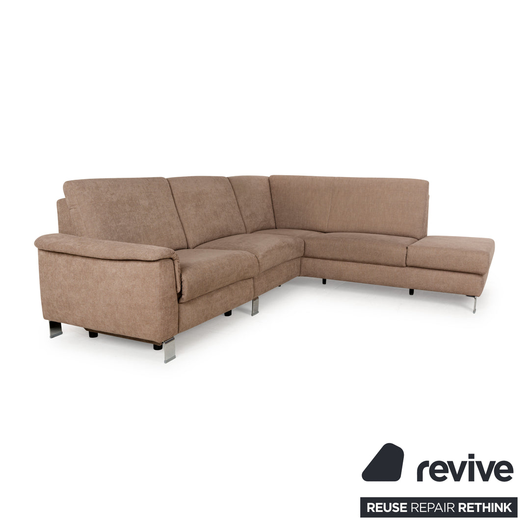 Ewald Schillig Stoff Ecksofa Beige elektrische und manuelle Funktion