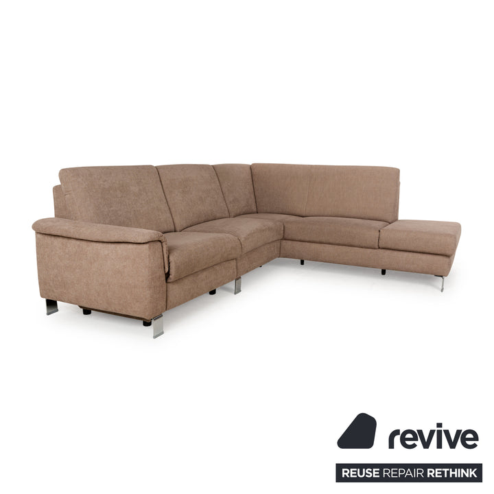 Ewald Schillig Stoff Ecksofa Beige elektrische und manuelle Funktion