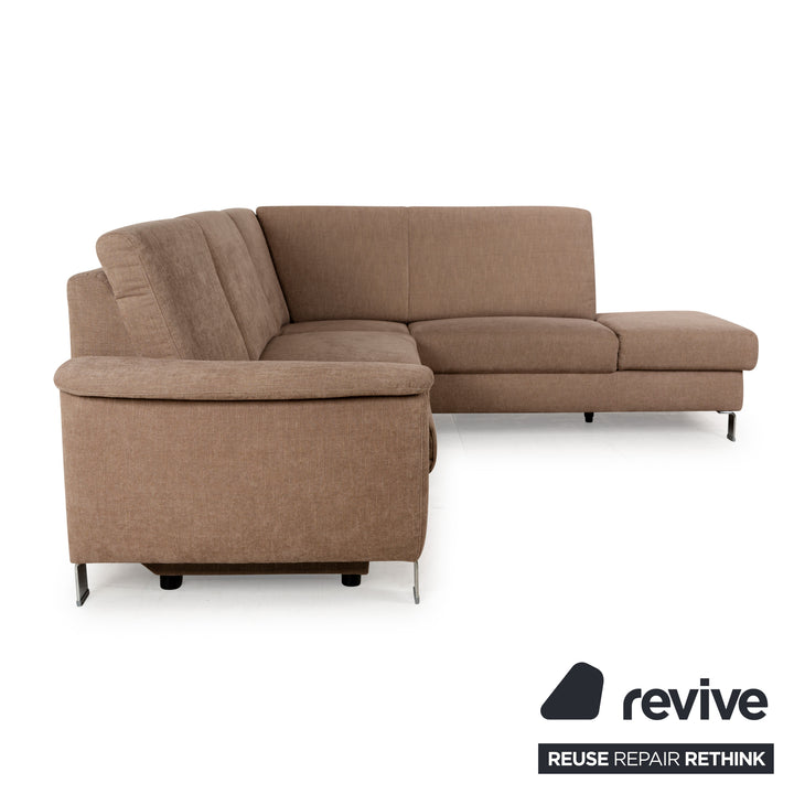 Ewald Schillig Stoff Ecksofa Beige elektrische und manuelle Funktion