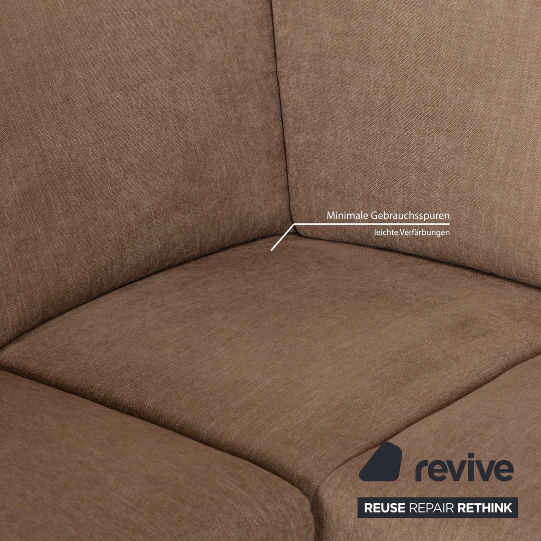 Ewald Schillig Stoff Ecksofa Beige elektrische und manuelle Funktion