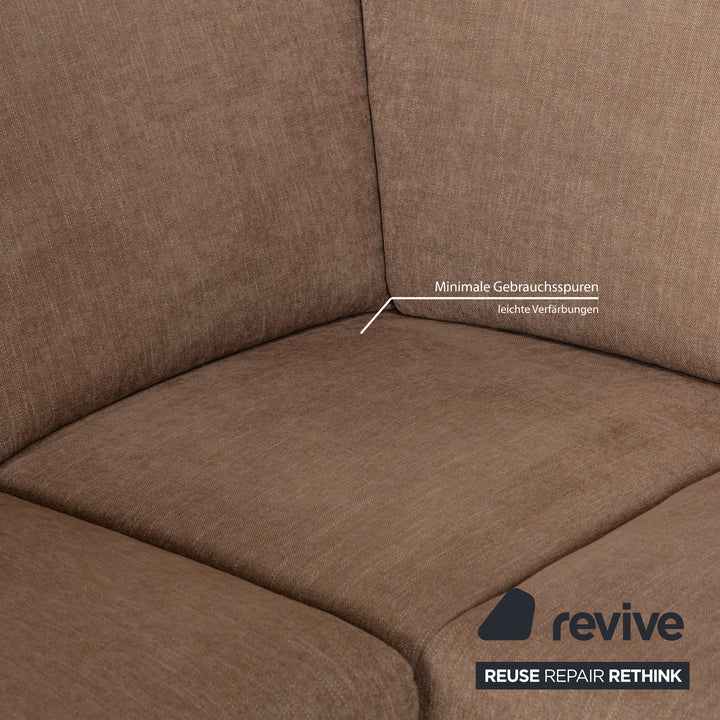 Ewald Schillig Stoff Ecksofa Beige elektrische und manuelle Funktion