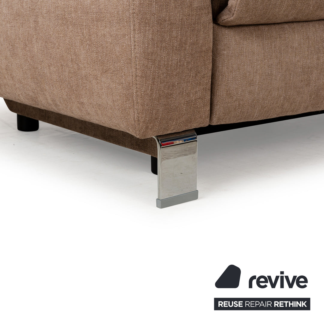Ewald Schillig Stoff Ecksofa Beige elektrische und manuelle Funktion