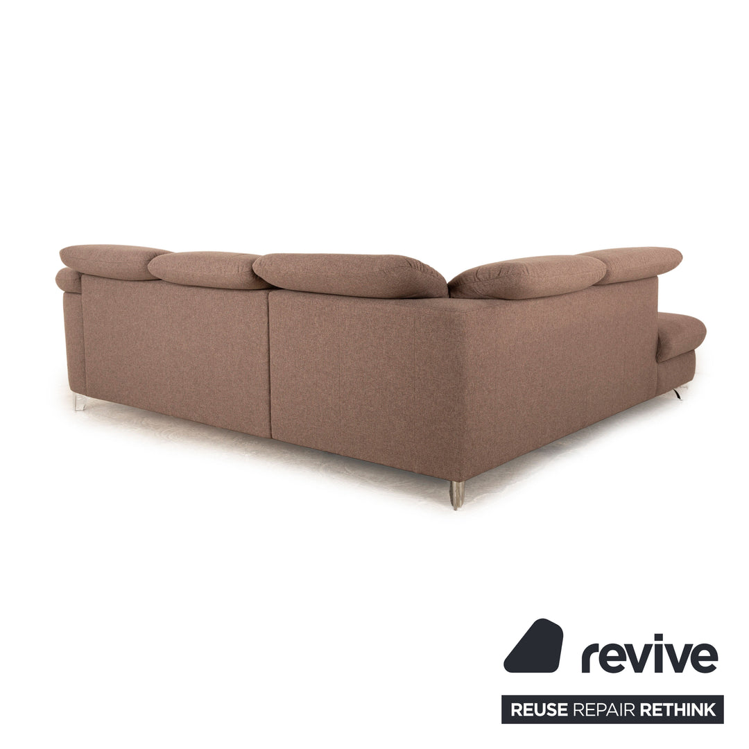 Ewald Schillig Stoff Ecksofa Grau Beige Recamiere Links Sofa Couch manuelle Funktion Staufach