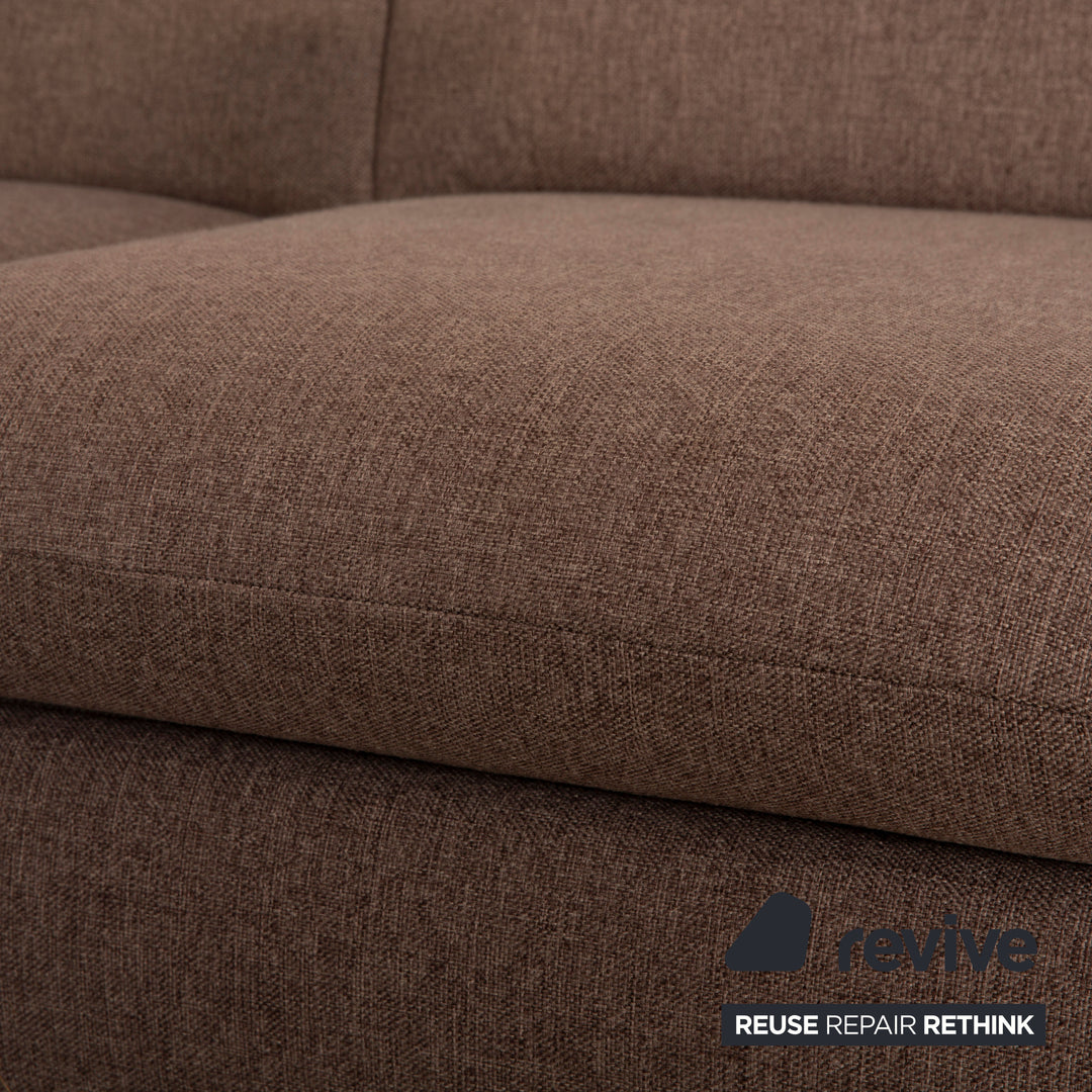 Ewald Schillig Stoff Ecksofa Grau Beige Recamiere Links Sofa Couch manuelle Funktion Staufach