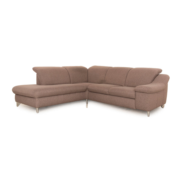 Ewald Schillig fabric corner sofa grey beige chaise longue left sofa couch manual function storage compartment