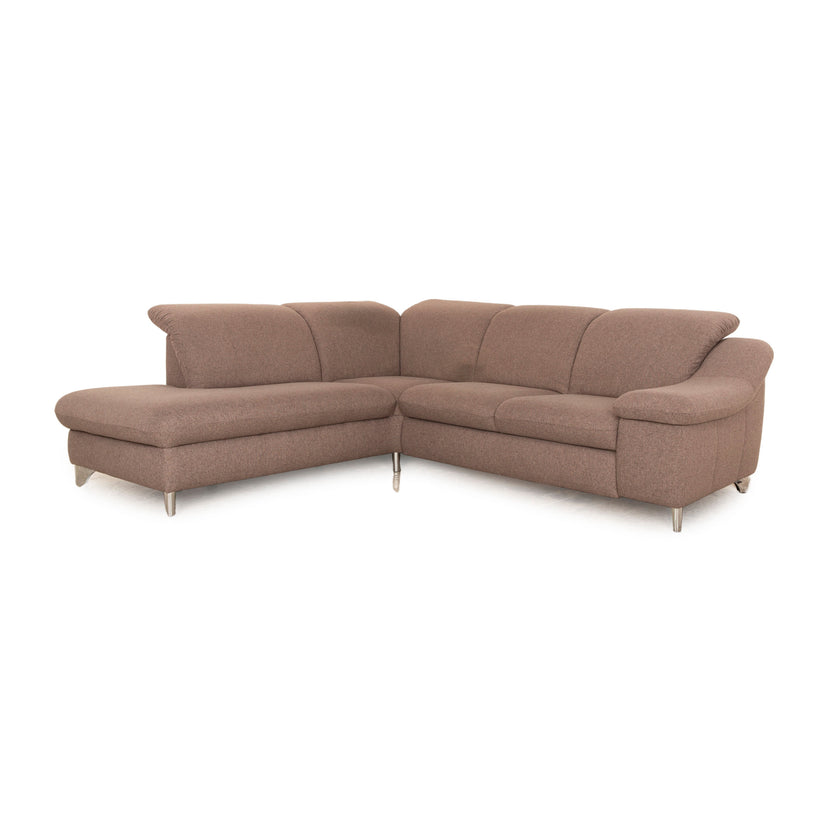 Ewald Schillig canapé d'angle en tissu gris beige chaise longue canapé gauche canapé fonction manuelle compartiment de rangement