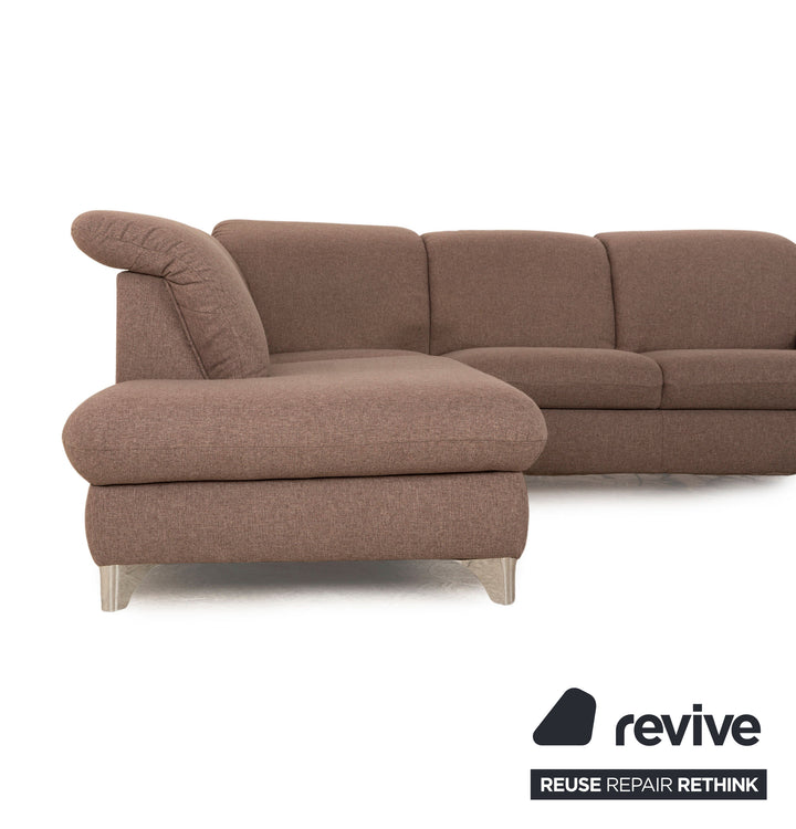 Ewald Schillig Stoff Ecksofa Grau Beige Recamiere Links Sofa Couch manuelle Funktion Staufach