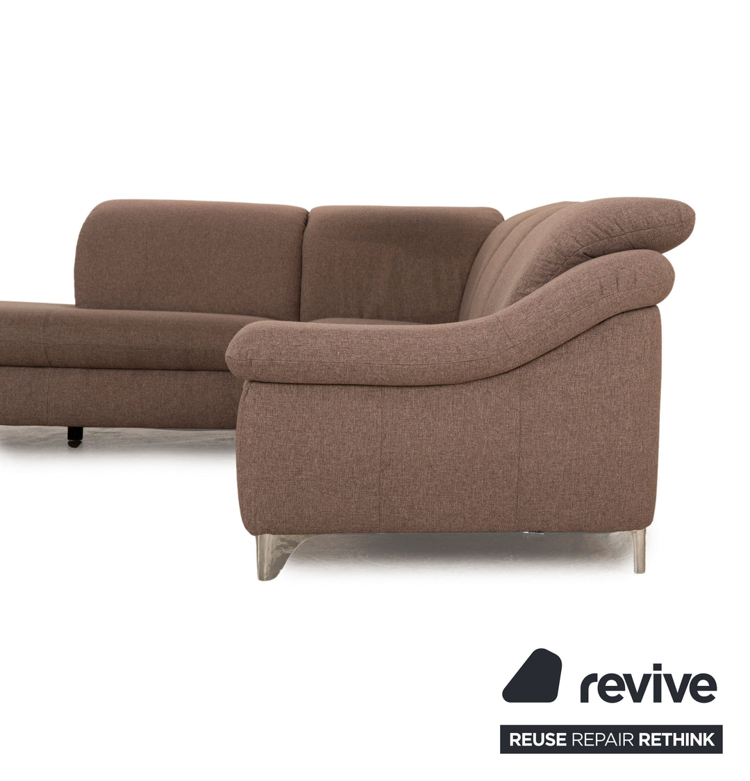 Ewald Schillig Stoff Ecksofa Grau Beige Recamiere Links Sofa Couch manuelle Funktion Staufach