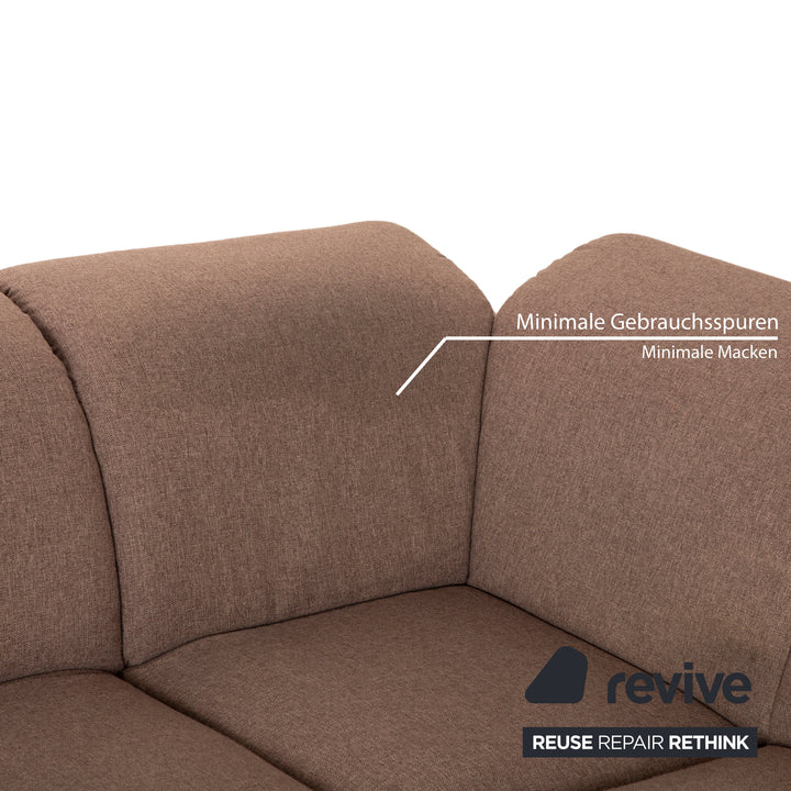 Ewald Schillig Stoff Ecksofa Grau Beige Recamiere Links Sofa Couch manuelle Funktion Staufach