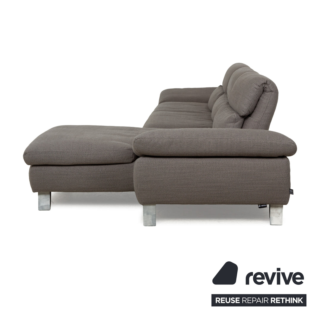 Ewald Schillig Stoff Ecksofa Grau Recamiere rechts Sofa Couch manuelle Funktion