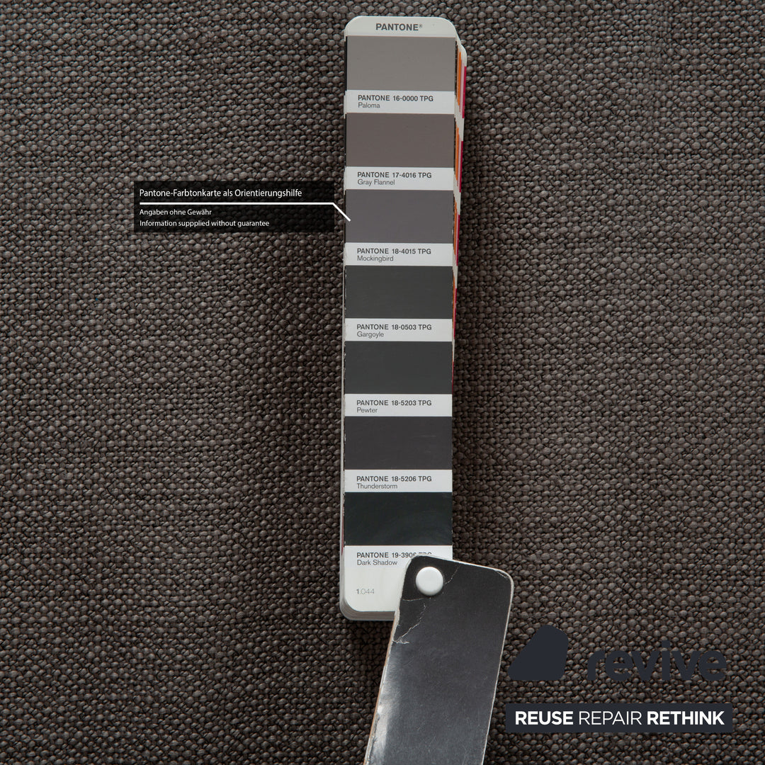 Canapé d'angle en tissu gris Ewald Schillig, méridienne droite, fonction manuelle