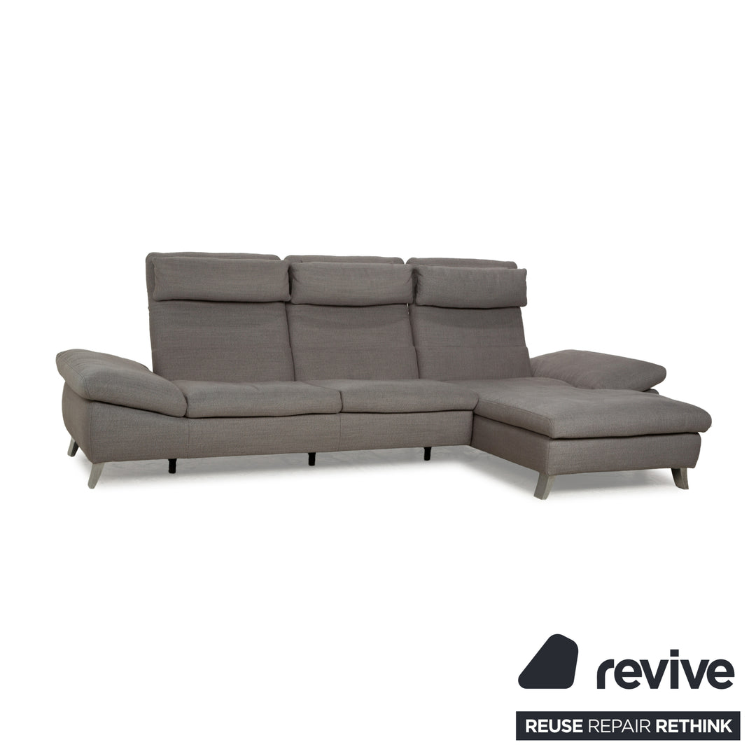 Ewald Schillig Stoff Ecksofa Grau Recamiere rechts Sofa Couch manuelle Funktion