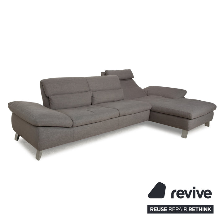 Ewald Schillig Stoff Ecksofa Grau Recamiere rechts Sofa Couch manuelle Funktion
