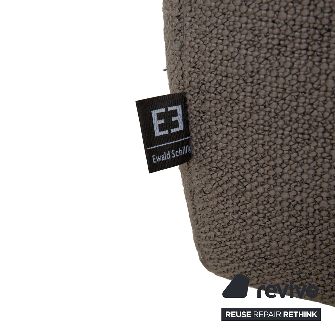 Canapé d'angle en tissu gris Ewald Schillig, méridienne droite, fonction manuelle