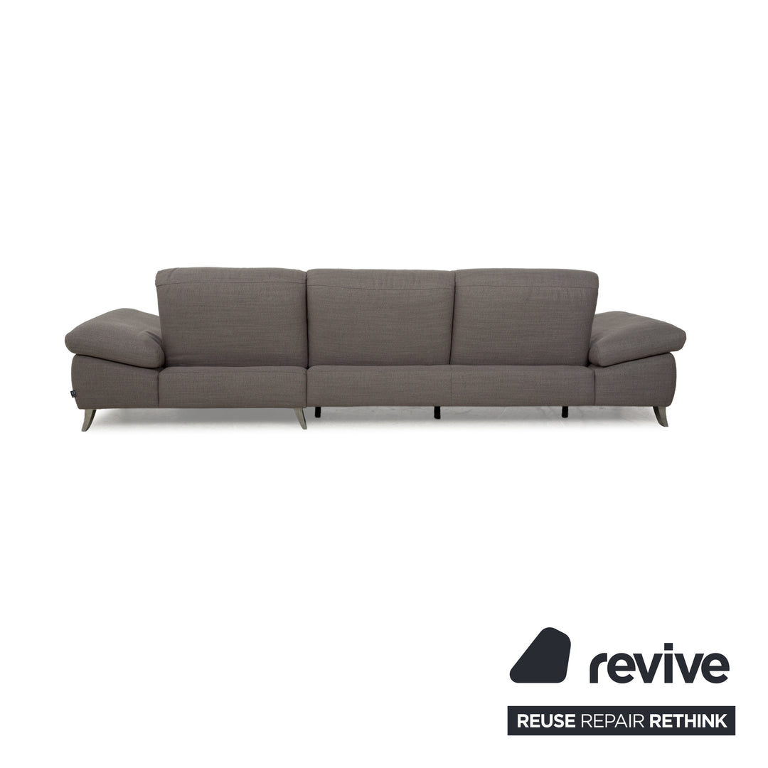 Ewald Schillig Stoff Ecksofa Grau Recamiere rechts Sofa Couch manuelle Funktion