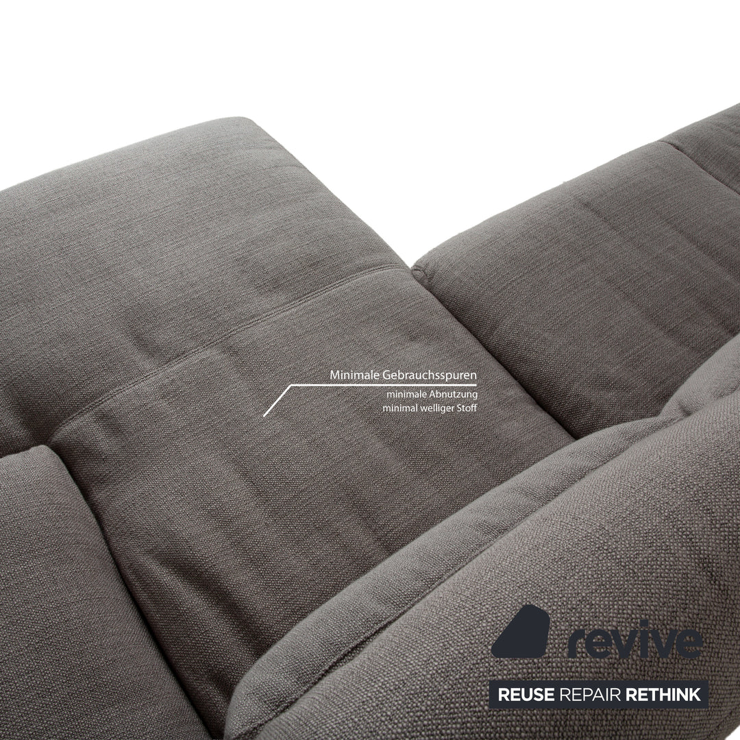 Ewald Schillig Stoff Ecksofa Grau Recamiere rechts Sofa Couch manuelle Funktion